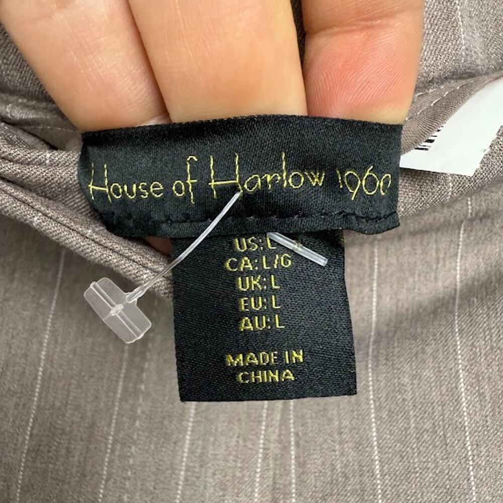 House of Harlow Trousers Womens Large Gray Pleated Wide Leg High Rise NWT - Picture 5 of 10